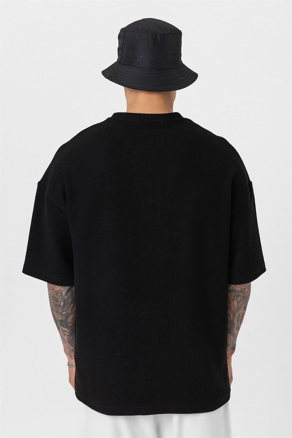 Oversized T-Shirt with Button-Down Collar