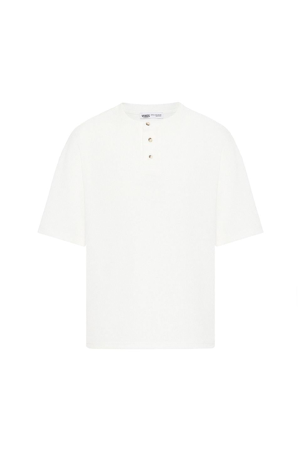 Oversized T-Shirt with Button-Down Collar