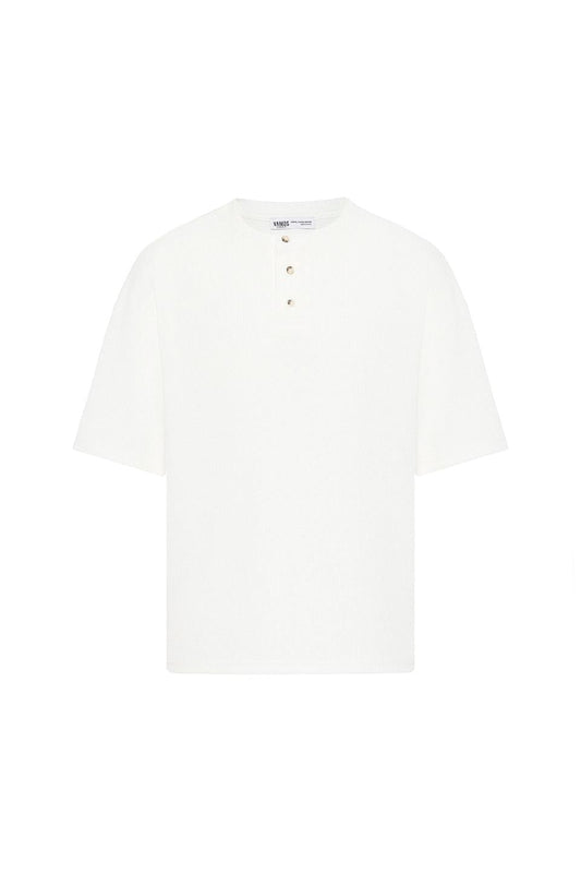 Oversized T-Shirt with Button-Down Collar