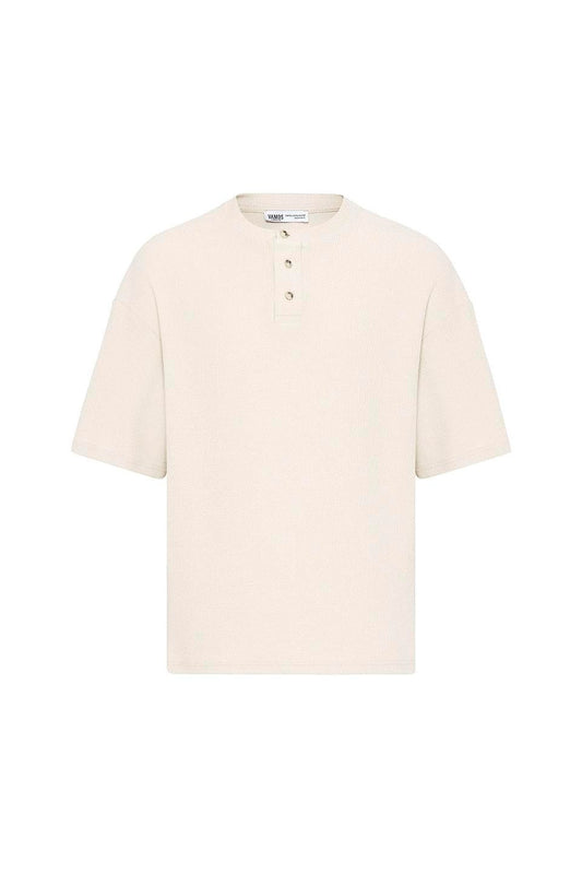 Oversized T-Shirt with Button-Down Collar