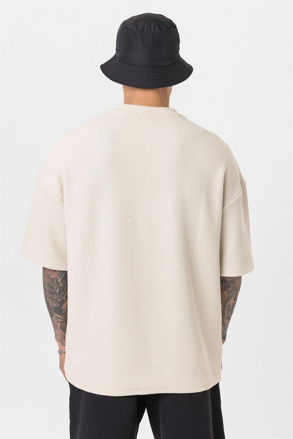 Oversized T-Shirt with Button-Down Collar