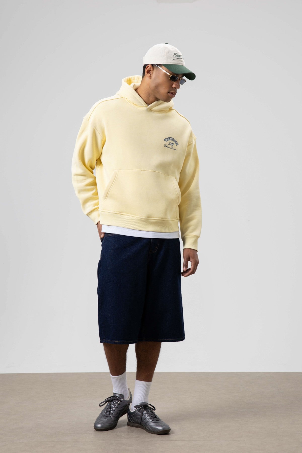 Oversized, Pre-Washed, Boxy-Fit Hooded Sweatshirt