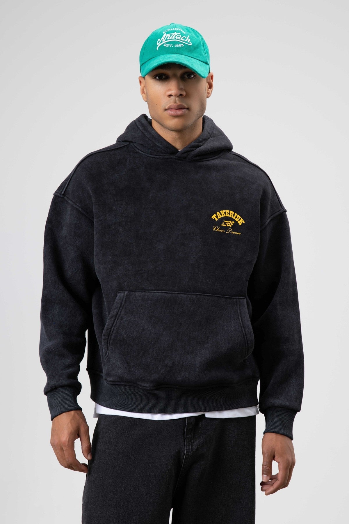 Oversized, Pre-Washed, Boxy-Fit Hooded Sweatshirt