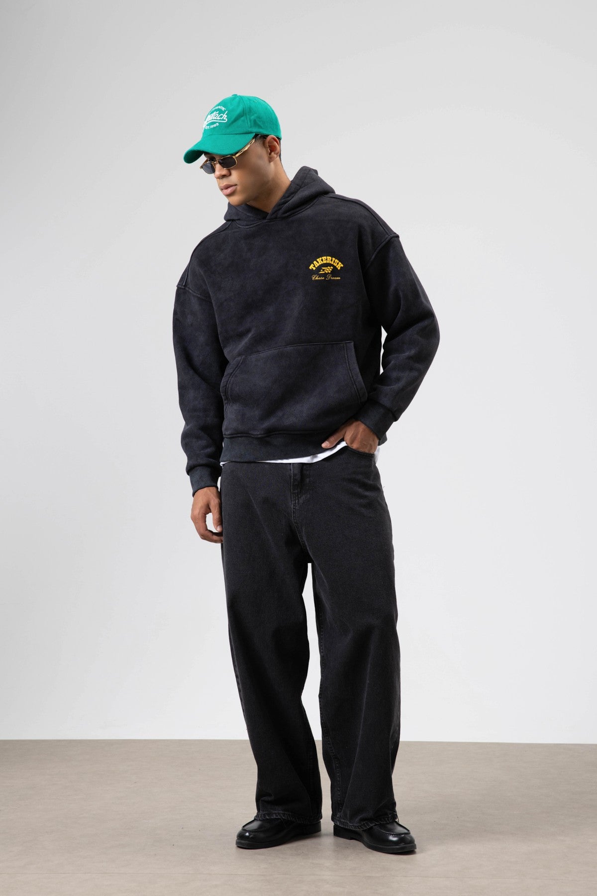 Oversized, Pre-Washed, Boxy-Fit Hooded Sweatshirt