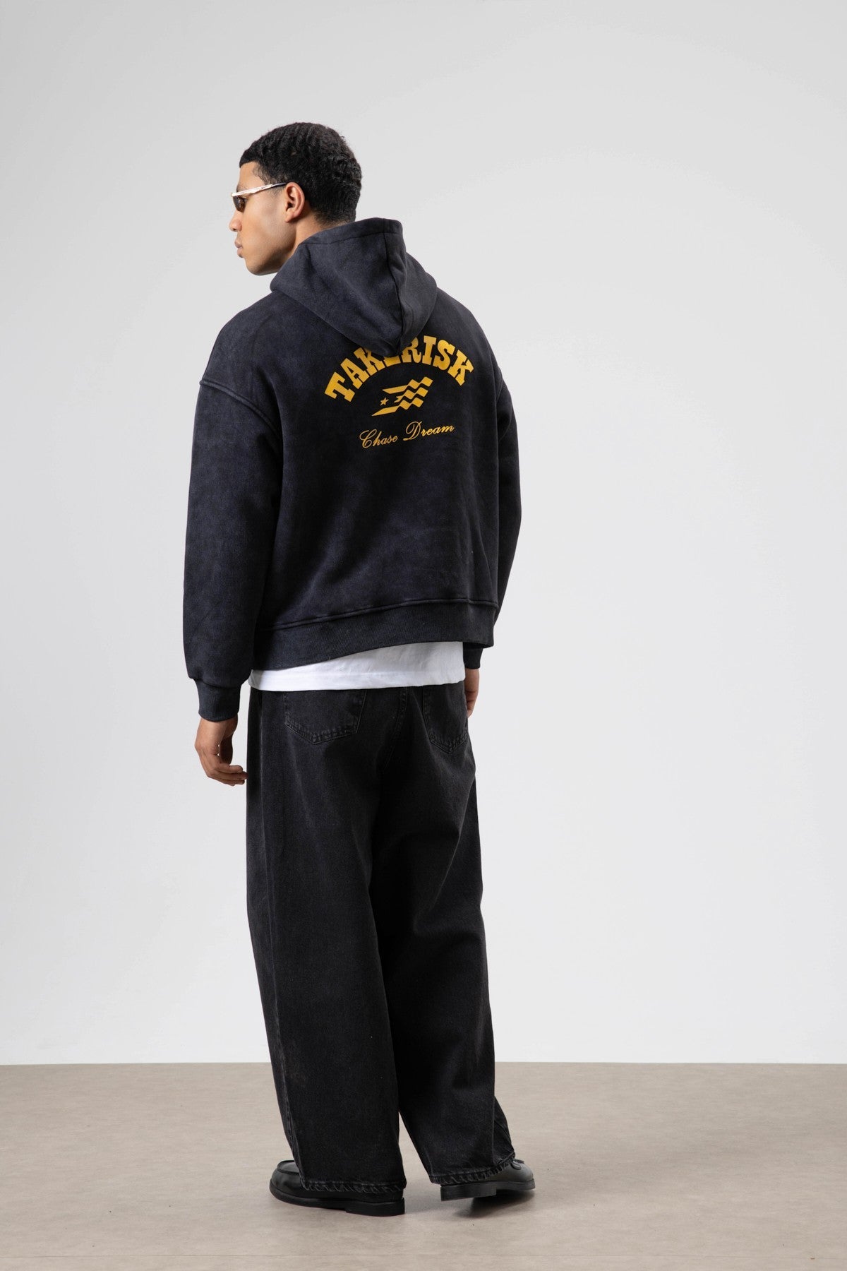 Oversized, Pre-Washed, Boxy-Fit Hooded Sweatshirt