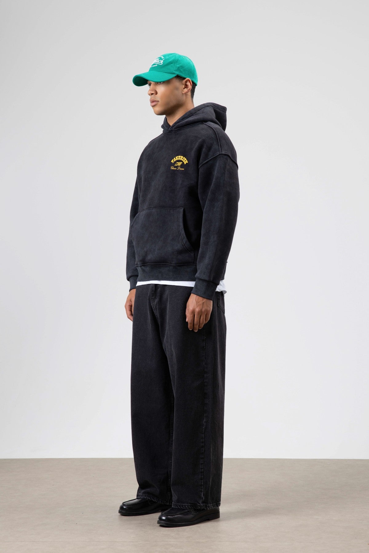 Oversized, Pre-Washed, Boxy-Fit Hooded Sweatshirt