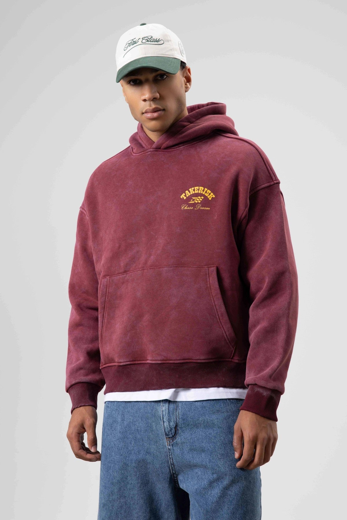 Oversized, Pre-Washed, Boxy-Fit Hooded Sweatshirt