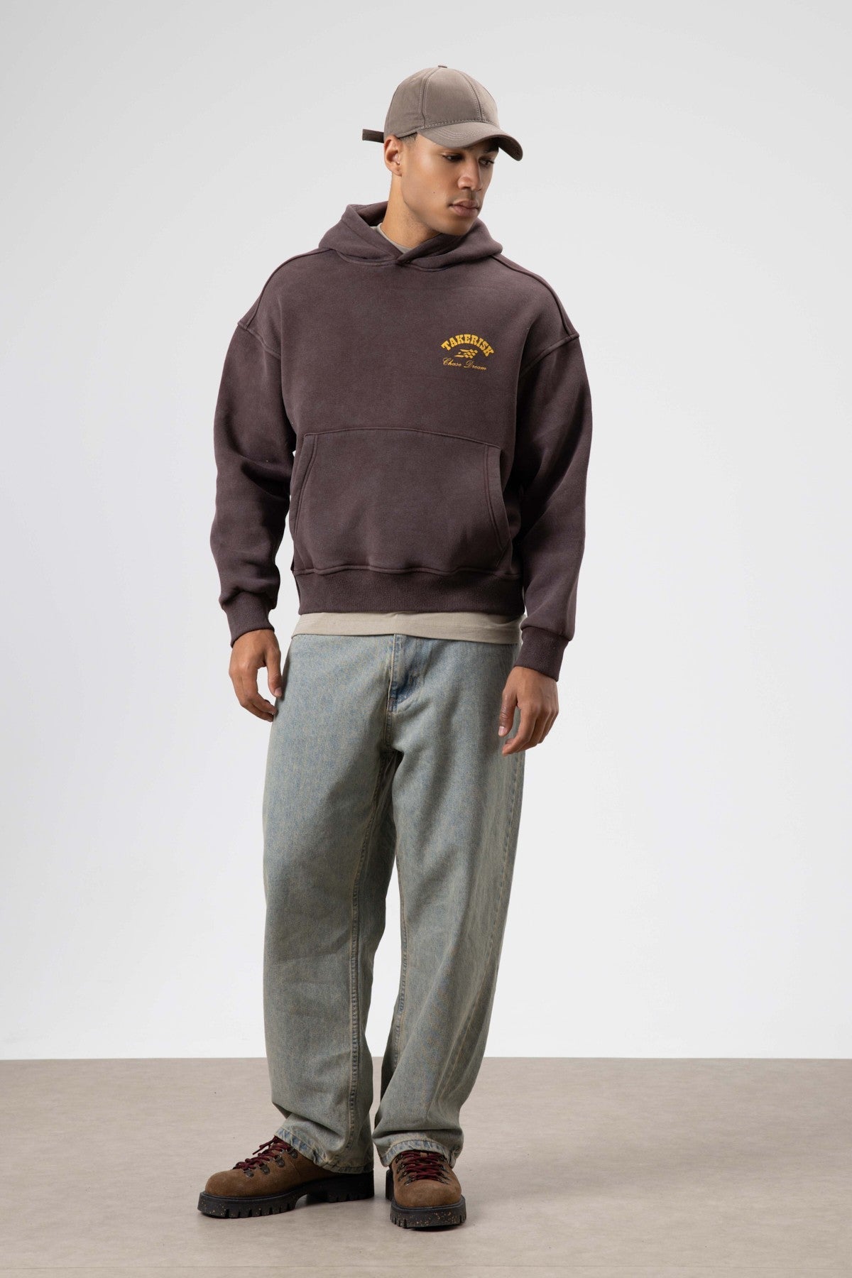 Oversized, Pre-Washed, Boxy-Fit Hooded Sweatshirt
