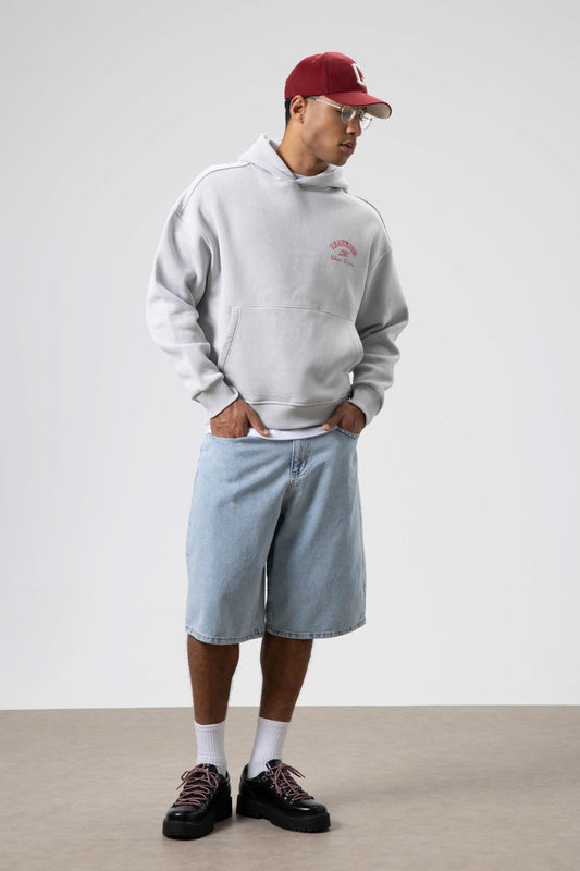 Oversized, Pre-Washed, Boxy-Fit Hooded Sweatshirt