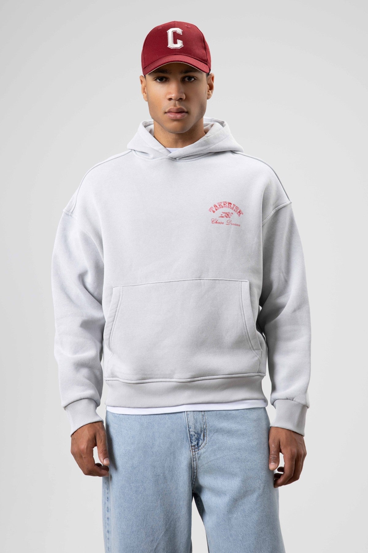 Oversized, Pre-Washed, Boxy-Fit Hooded Sweatshirt