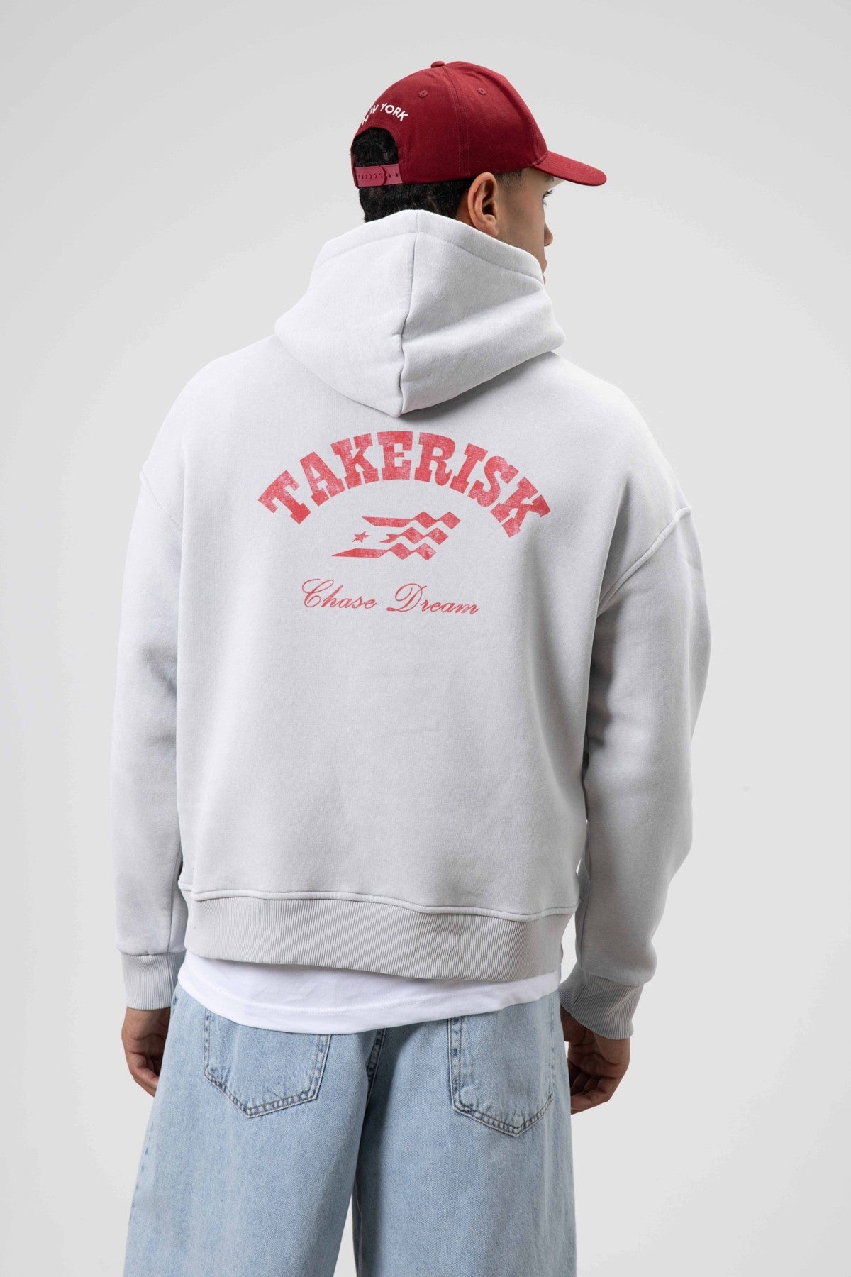 Oversized, Pre-Washed, Boxy-Fit Hooded Sweatshirt