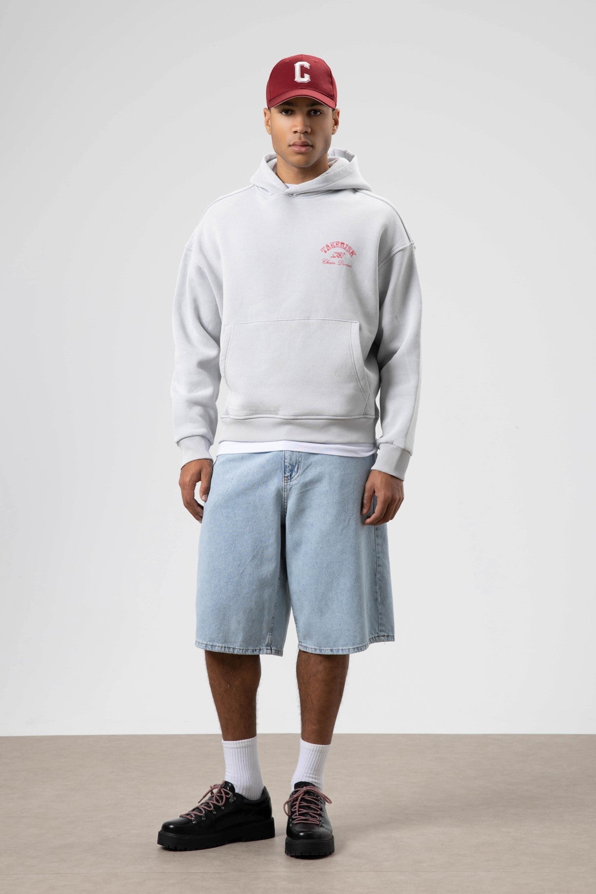 Oversized, Pre-Washed, Boxy-Fit Hooded Sweatshirt