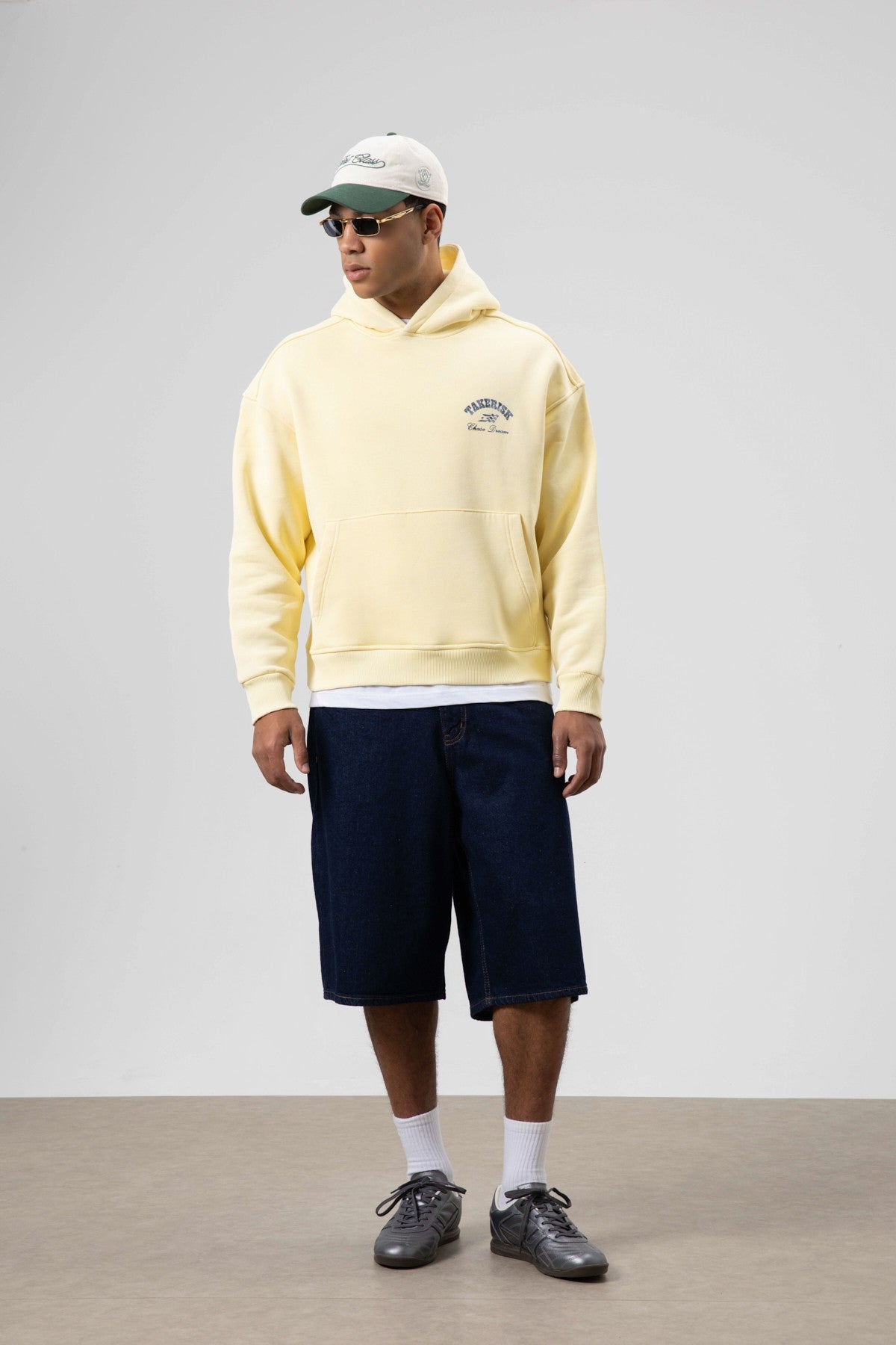 Oversized, Pre-Washed, Boxy-Fit Hooded Sweatshirt