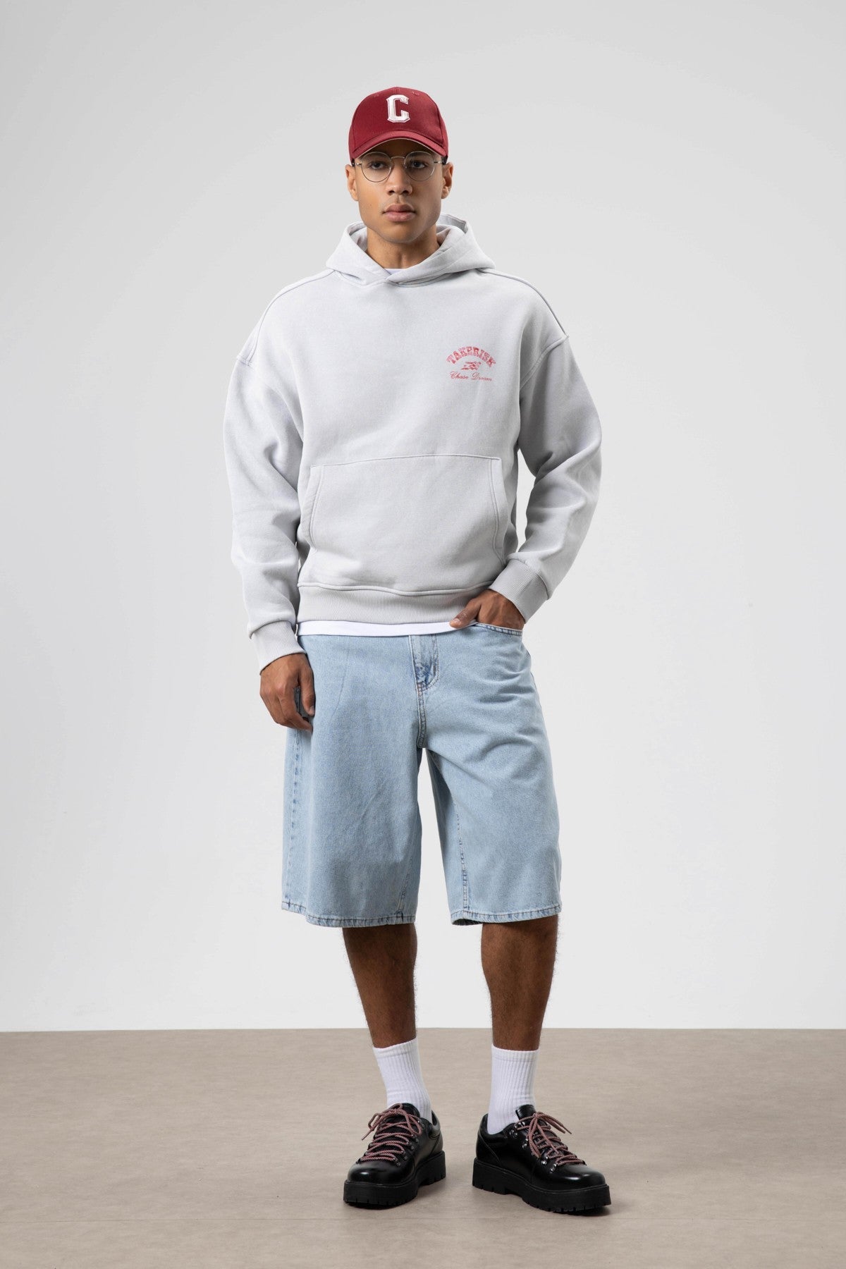Oversized, Pre-Washed, Boxy-Fit Hooded Sweatshirt