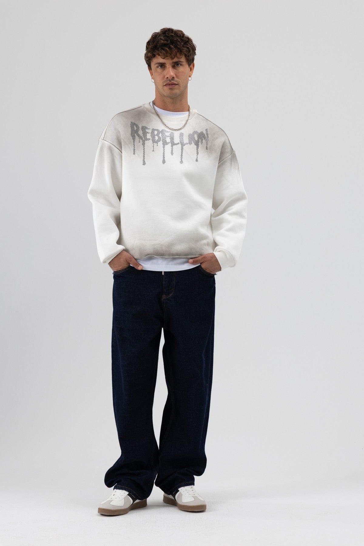 Oversized Printed Sweatshirt (Machine Washable)