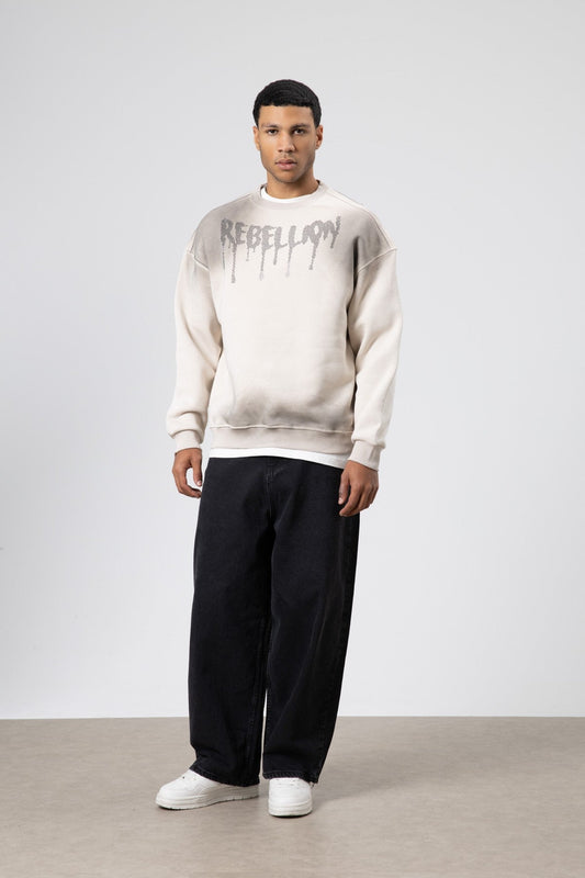 Oversized Printed Sweatshirt (Machine Washable)