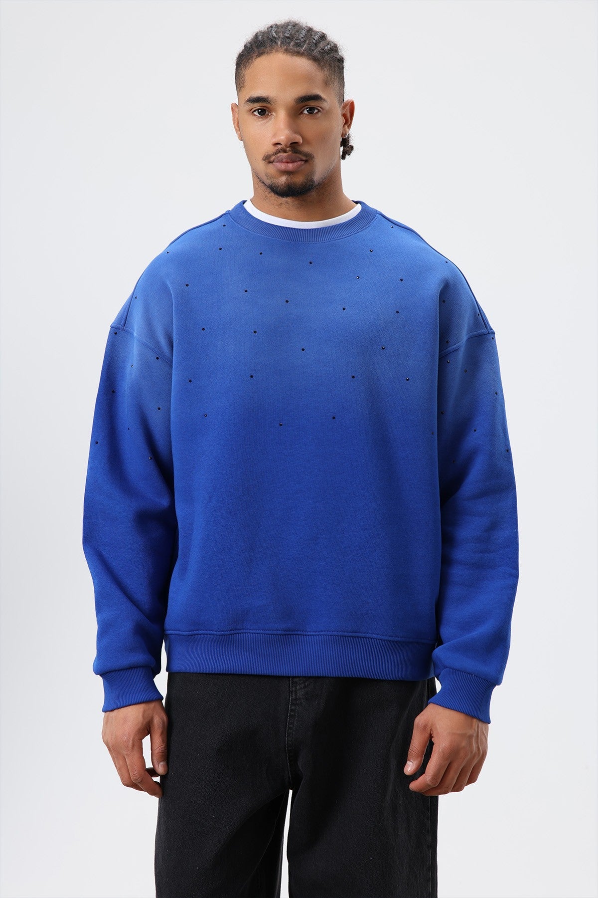 Oversized Sweatshirt with Stone-Washed Details