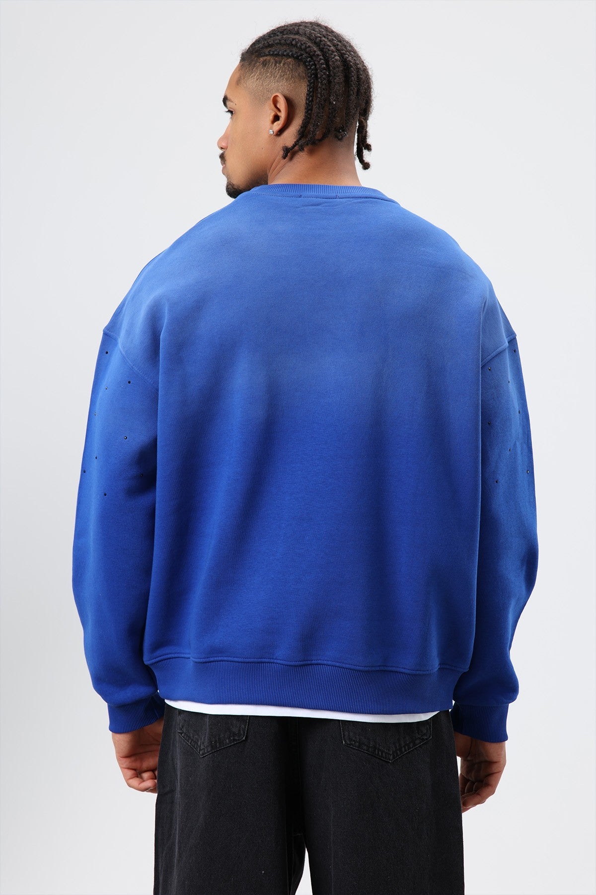 Oversized Sweatshirt with Stone-Washed Details