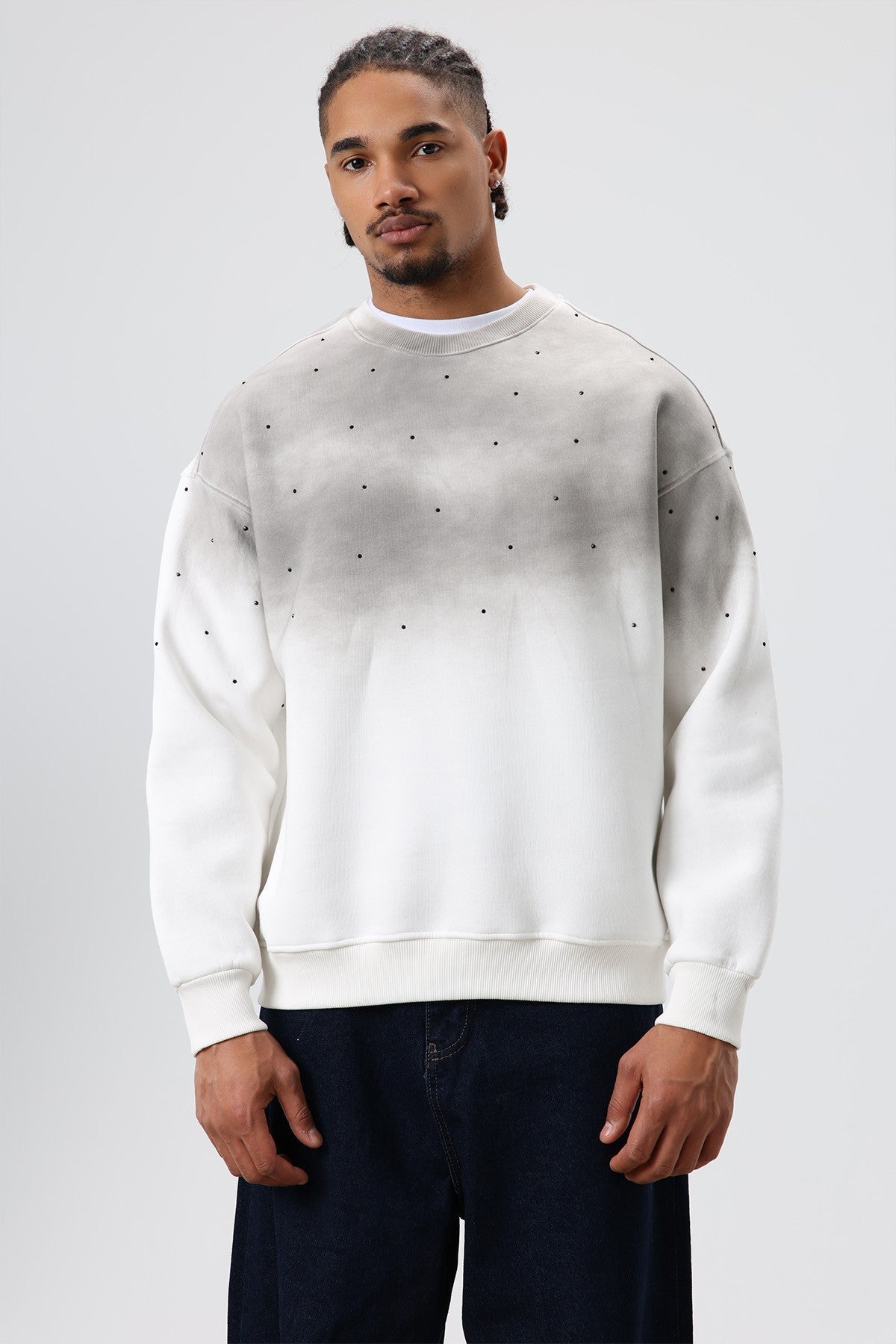 Oversized Sweatshirt with Stone-Washed Details
