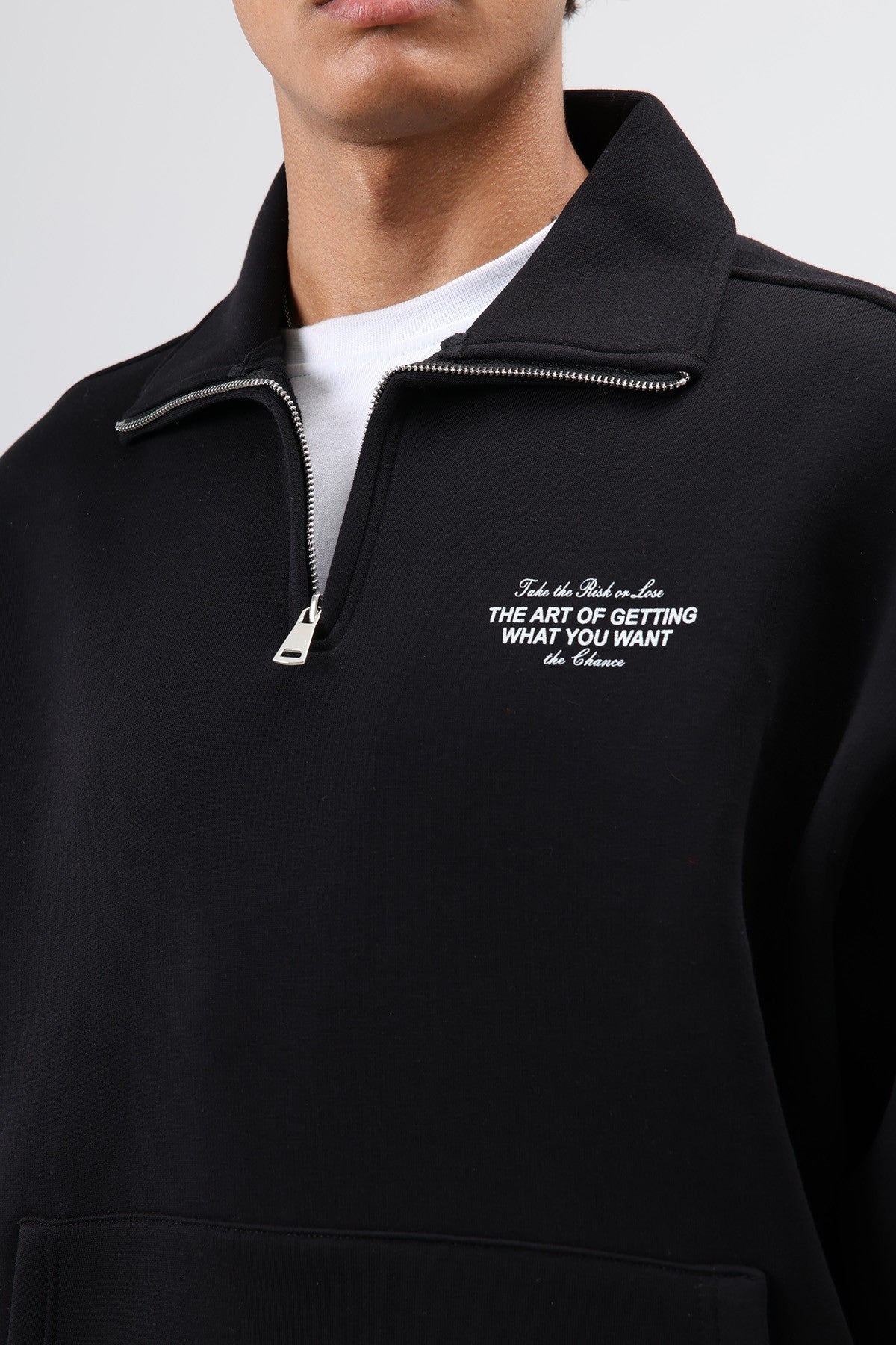 Oversized Polo-Neck Sweatshirt