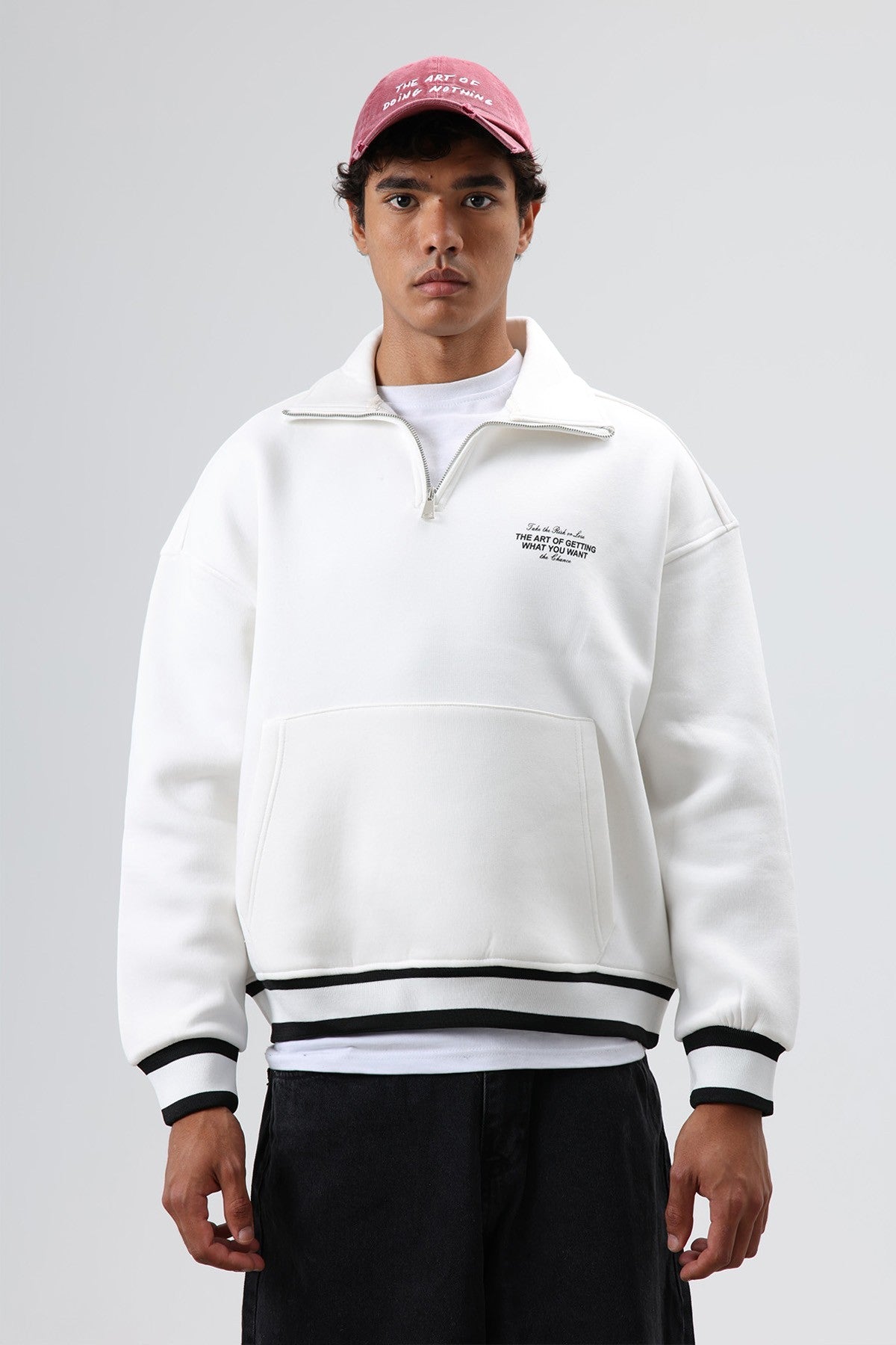 Oversized Polo-Neck Sweatshirt
