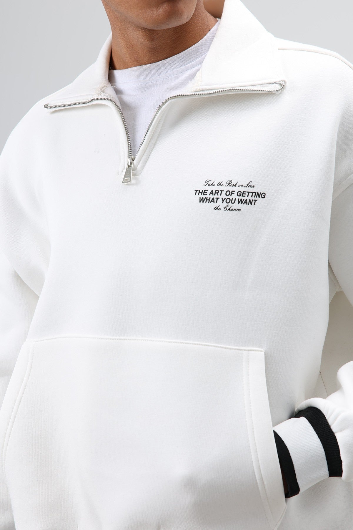 Oversized Polo-Neck Sweatshirt