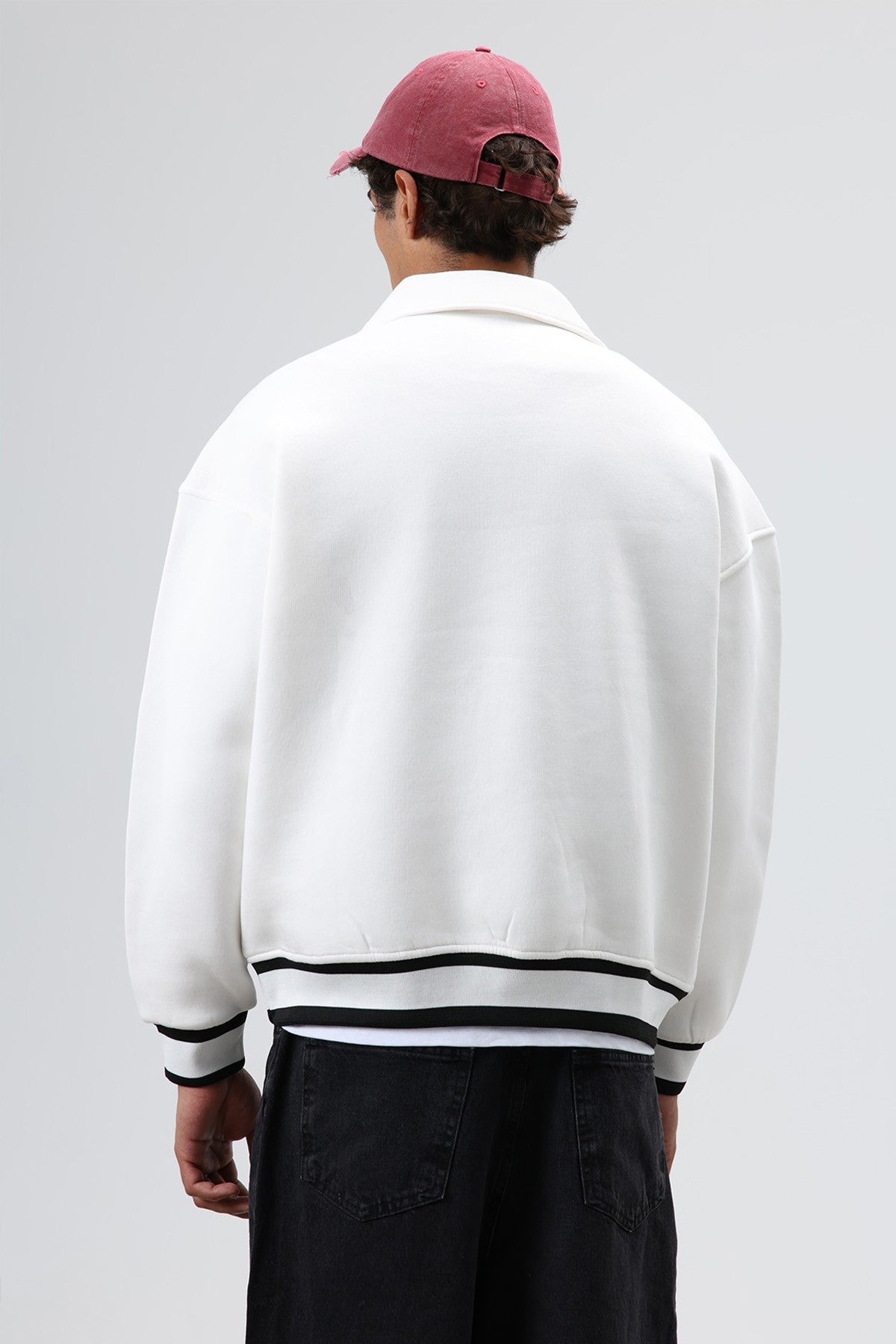 Oversized Polo-Neck Sweatshirt