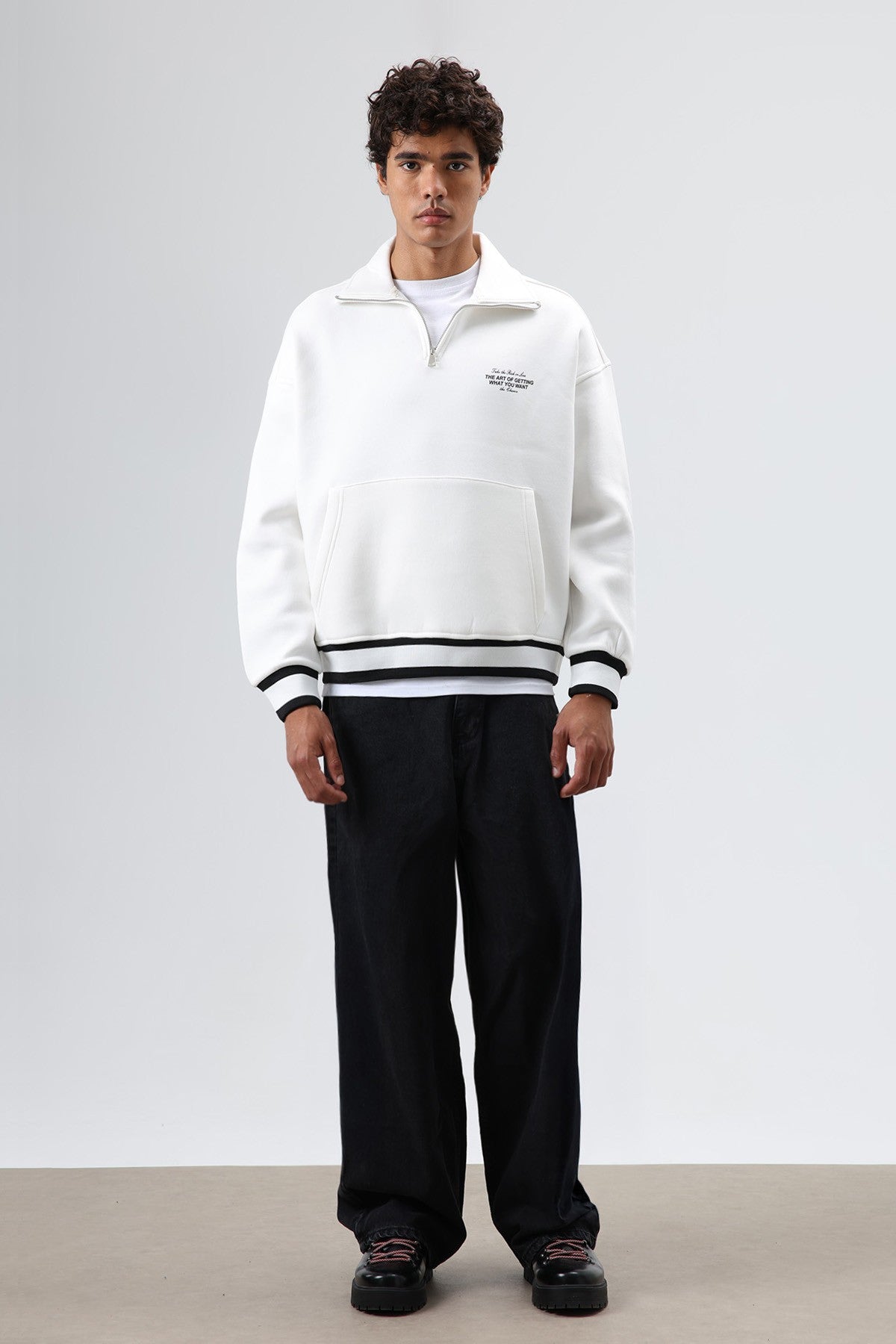 Oversized Polo-Neck Sweatshirt