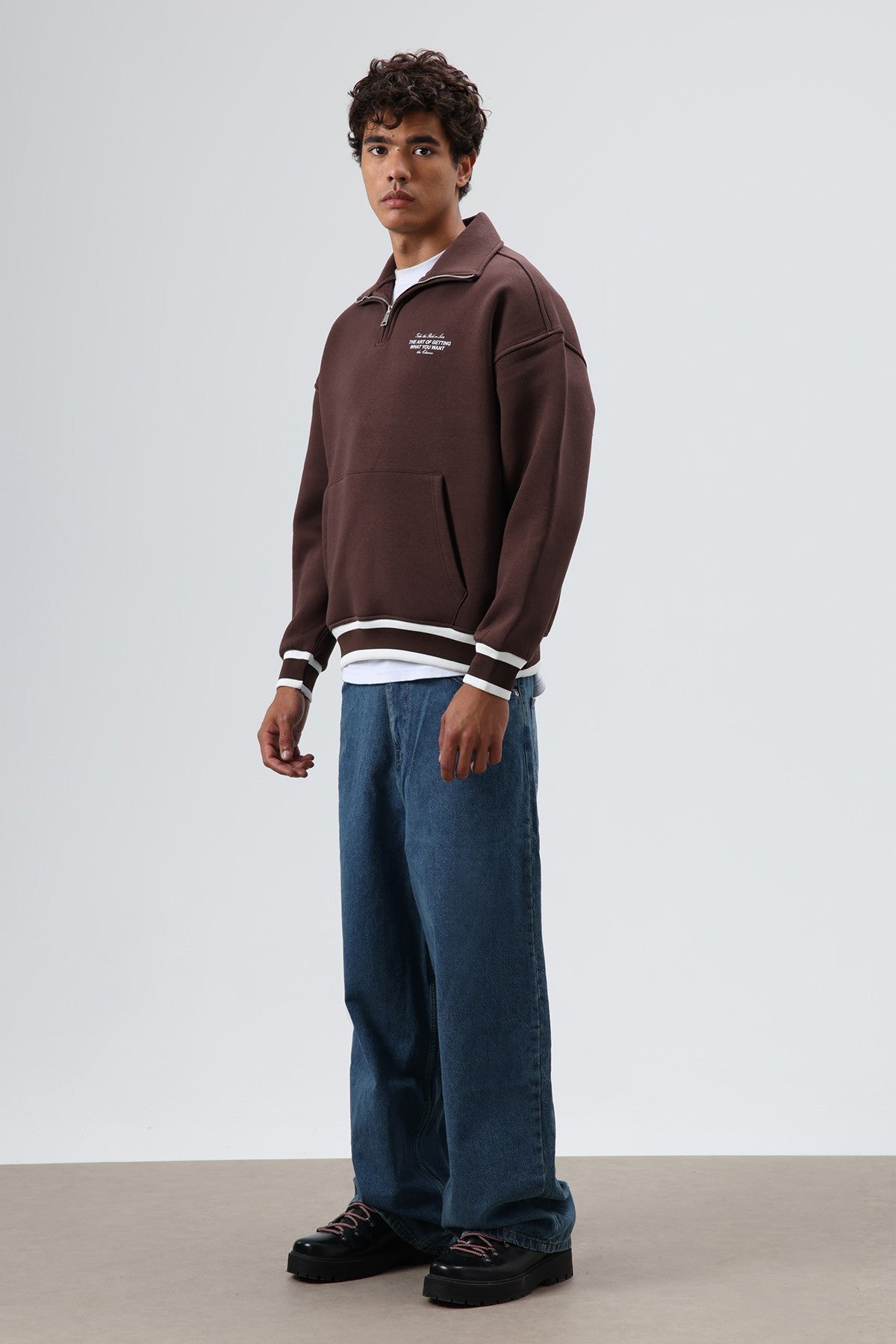 Oversized Polo-Neck Sweatshirt