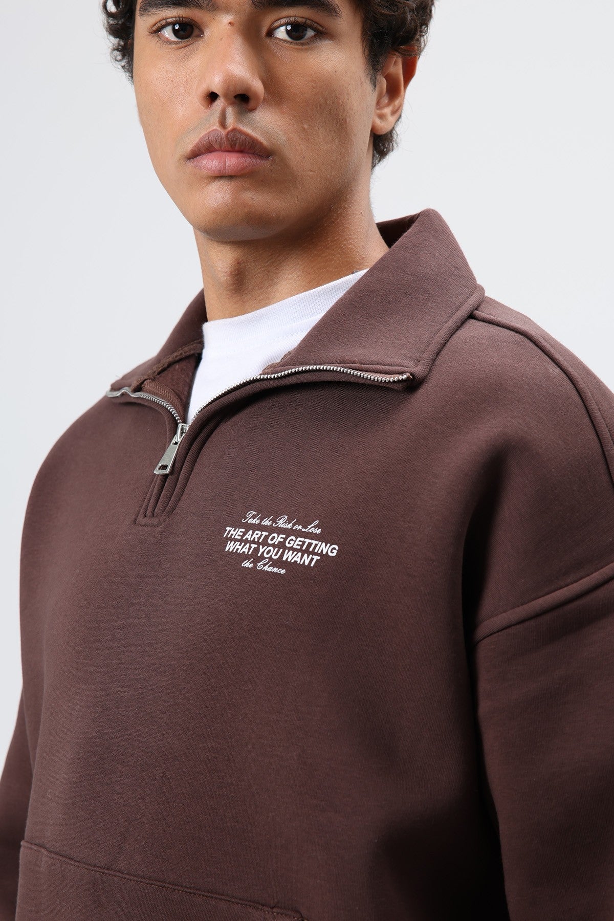 Oversized Polo-Neck Sweatshirt