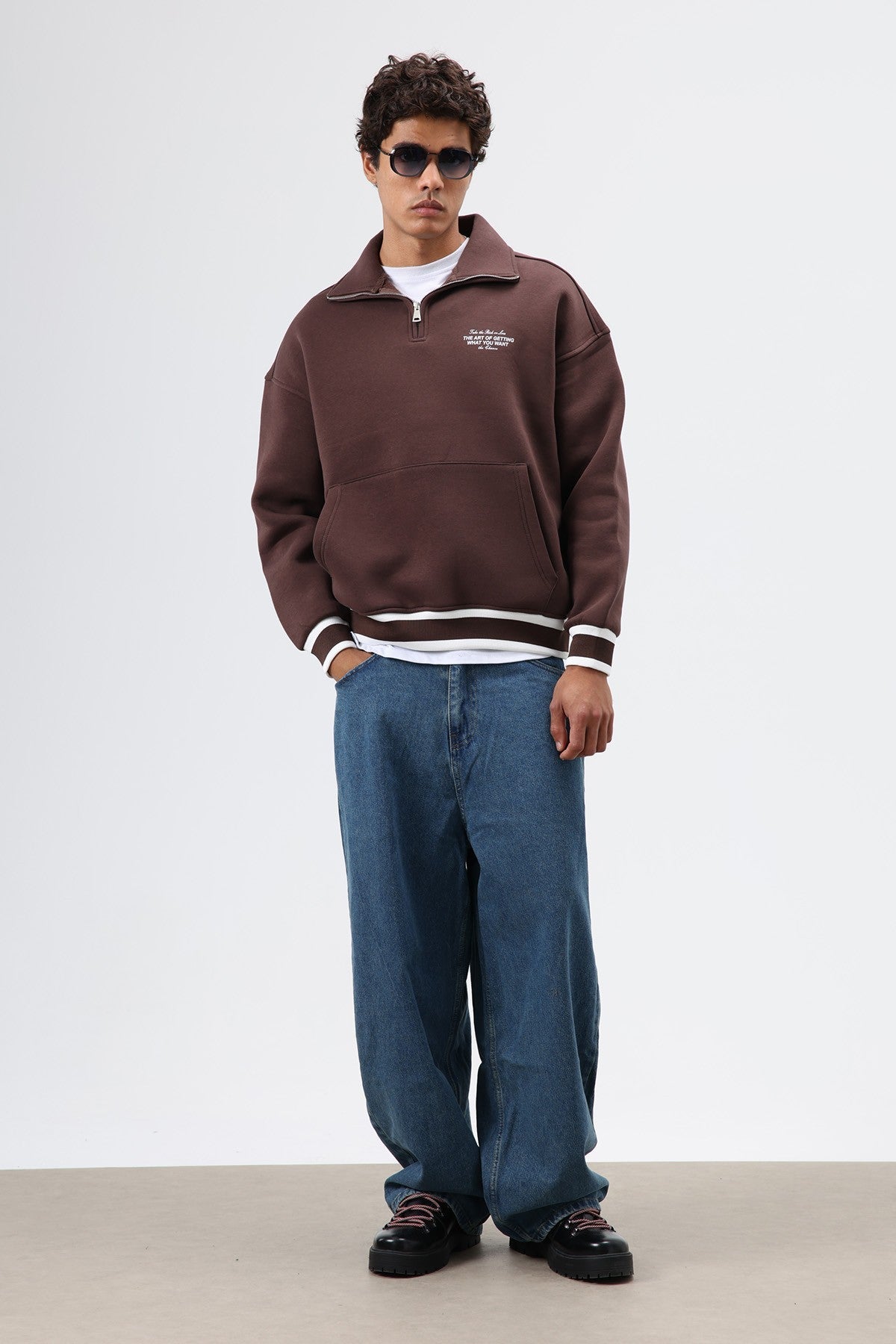 Oversized Polo-Neck Sweatshirt