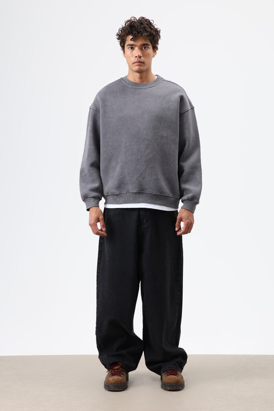 Basic Oversized Washed Sweatshirt