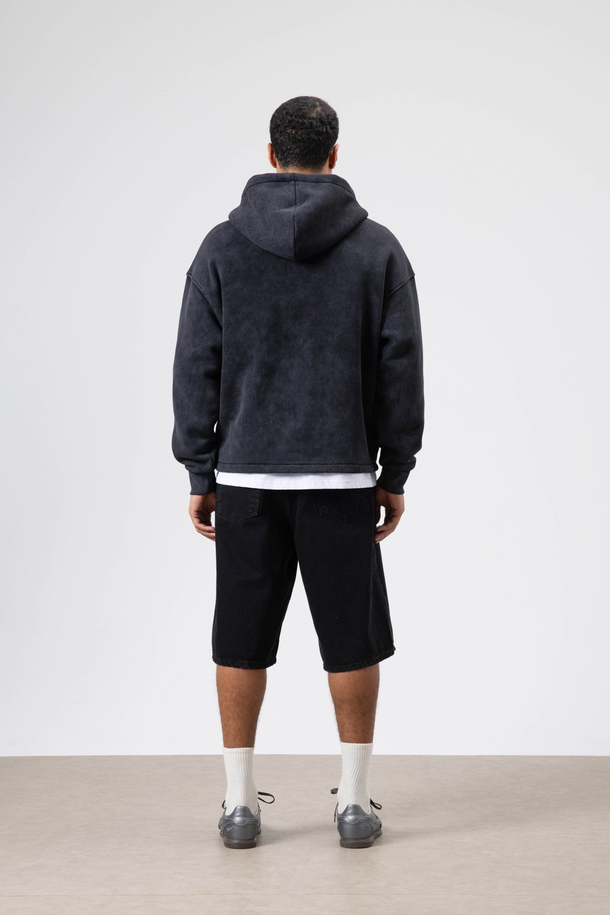 Oversized Zipper-Front Hooded Sweatshirt