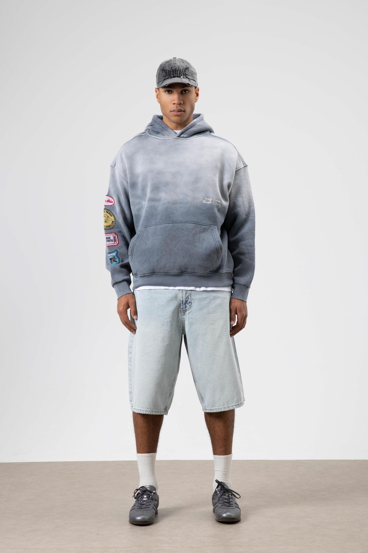 Oversized Printed Hooded Sweatshirt V70-112