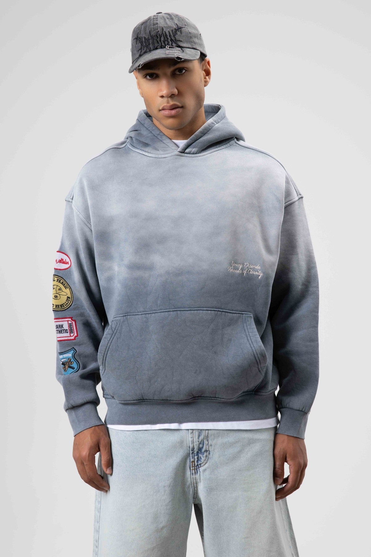 Oversized Printed Hooded Sweatshirt V70-112