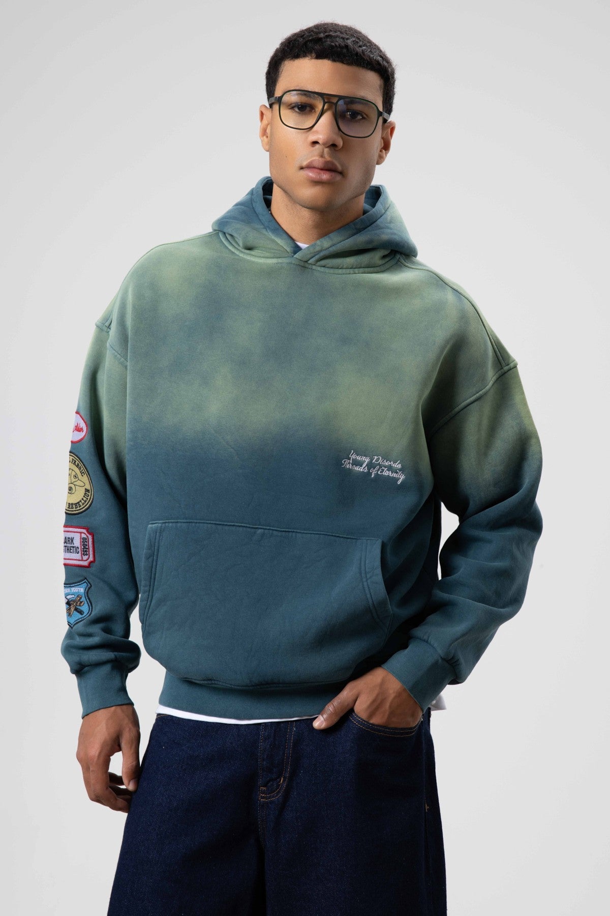 Oversized Printed Hooded Sweatshirt V70-112