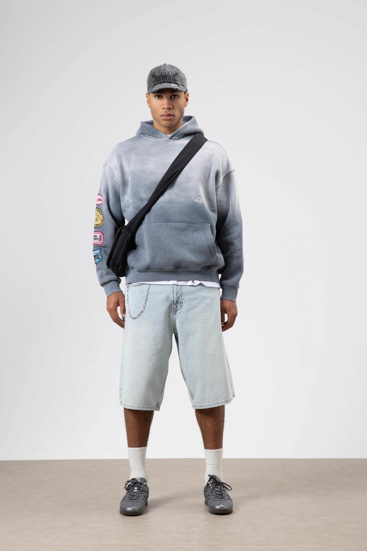 Oversized Printed Hooded Sweatshirt V70-112