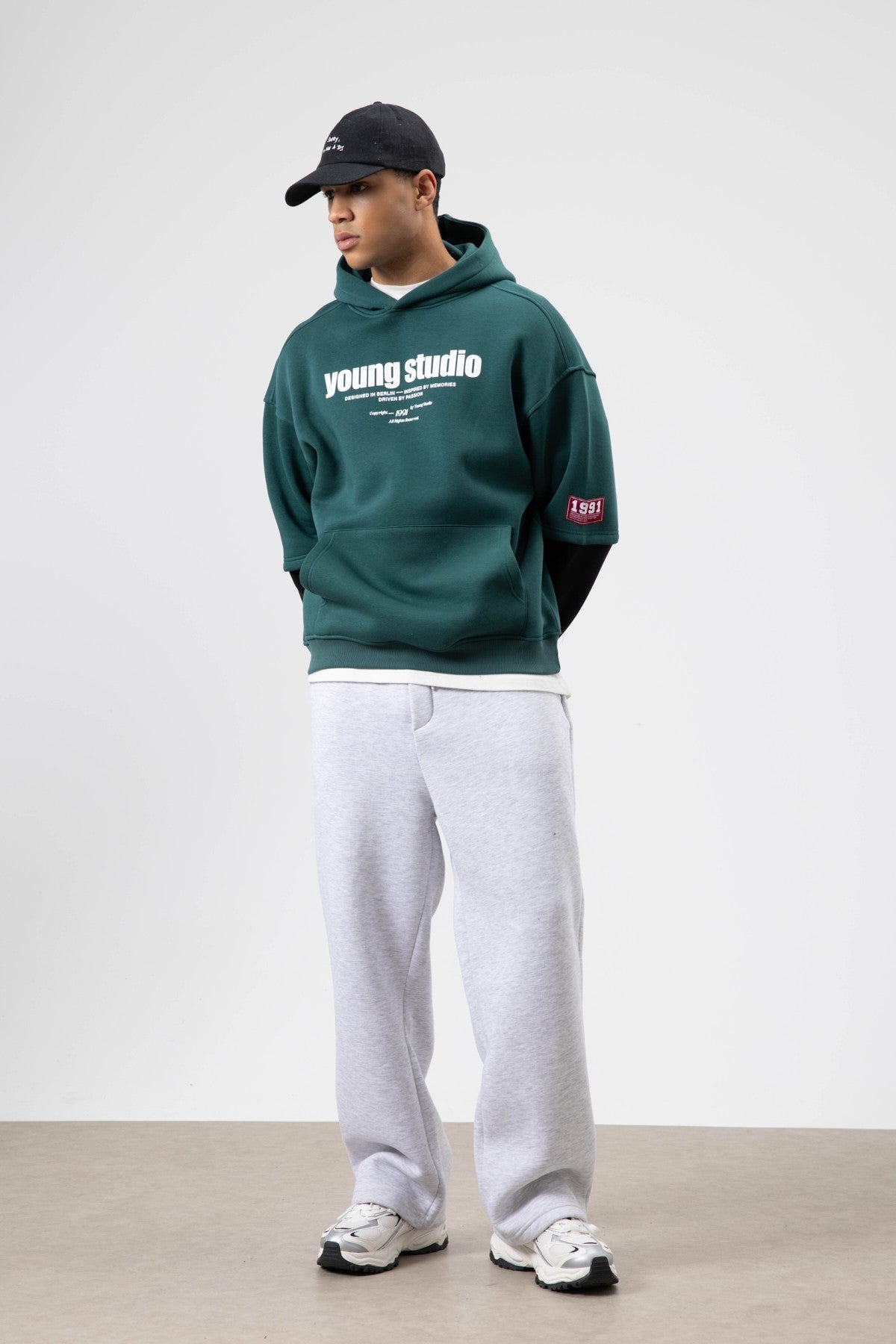 Oversized Printed Hooded Sweatshirt, Neft