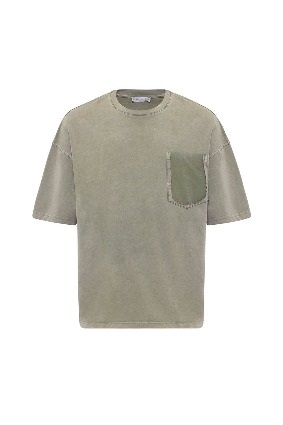 Oversized T-Shirt with Washed Pocket Detail