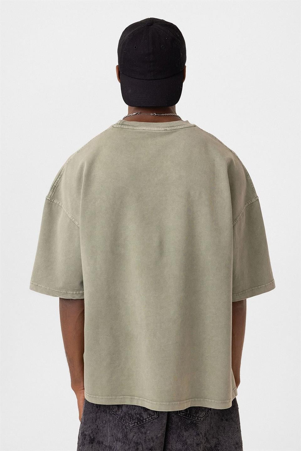 Oversized T-Shirt with Washed Pocket Detail