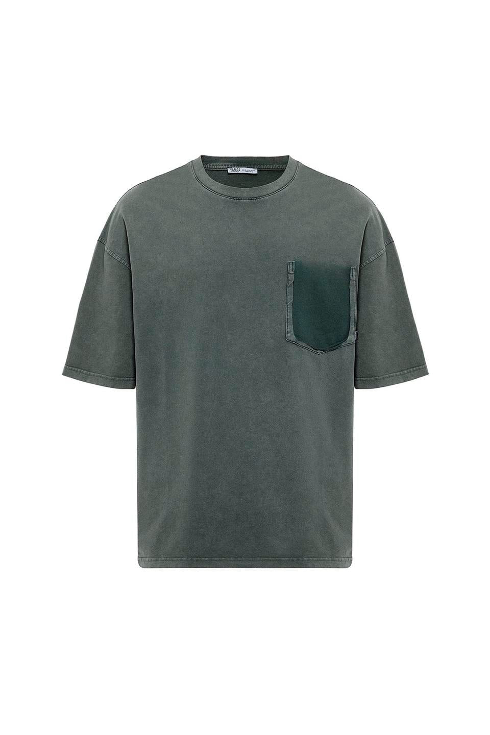 Oversized T-Shirt with Washed Pocket Detail
