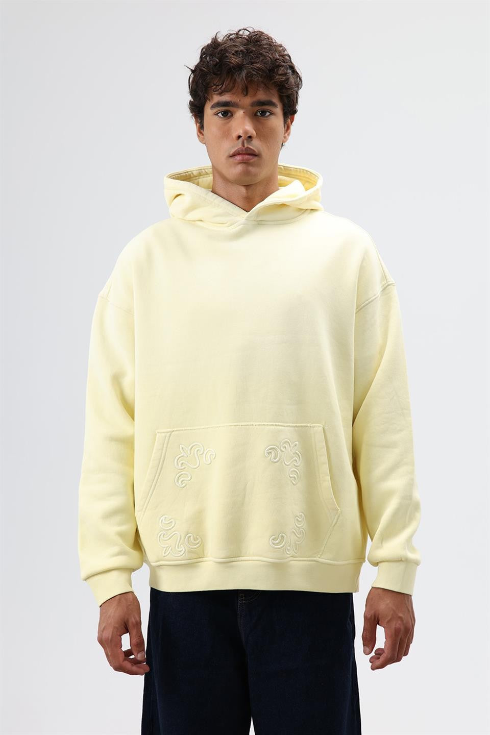 Oversized Hoodie with Embroidered Details