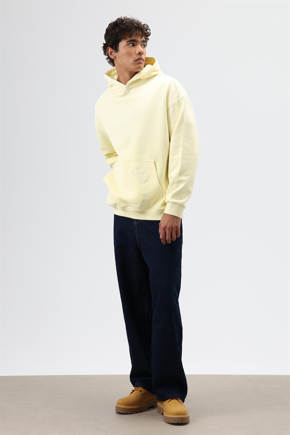 Oversized Hoodie with Embroidered Details