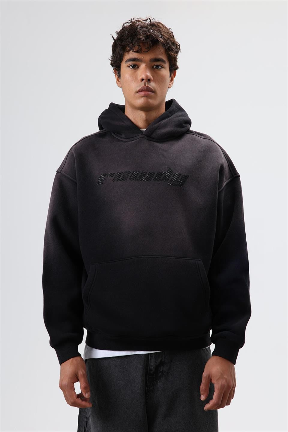 Oversized Printed Washed Hoodie