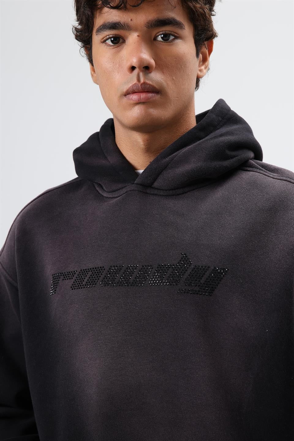 Oversized Printed Washed Hoodie