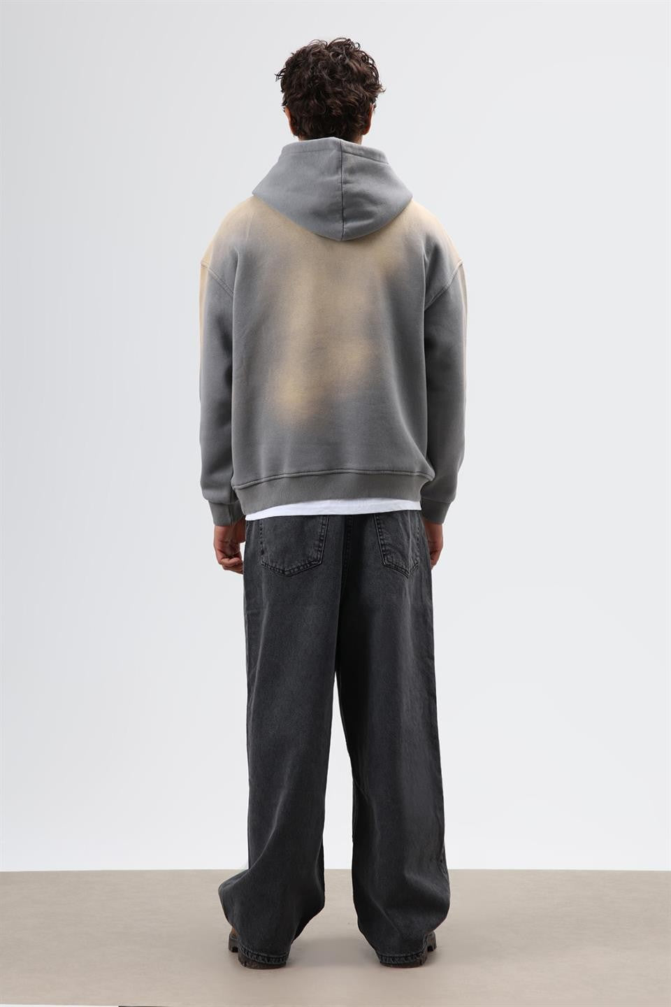 Oversized Printed Washed Hoodie