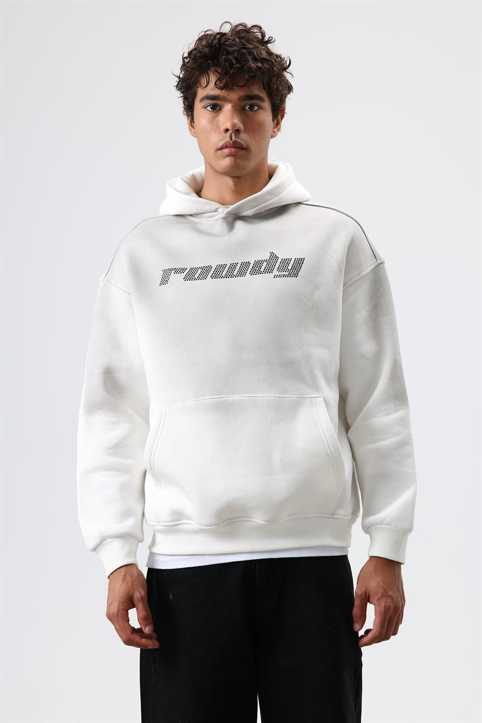 Oversized Printed Washed Hoodie