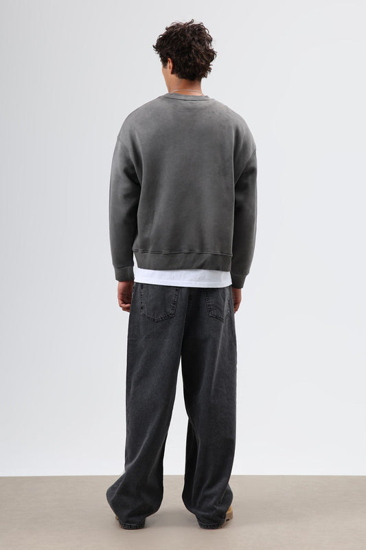 Oversized Bike Neck Sweatshirt with Pockets