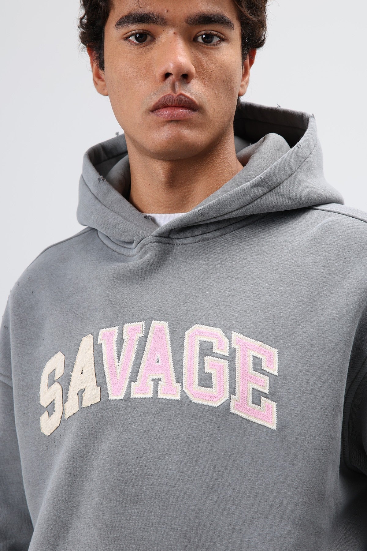 Oversized Printed Hooded Sweatshirt V70-127