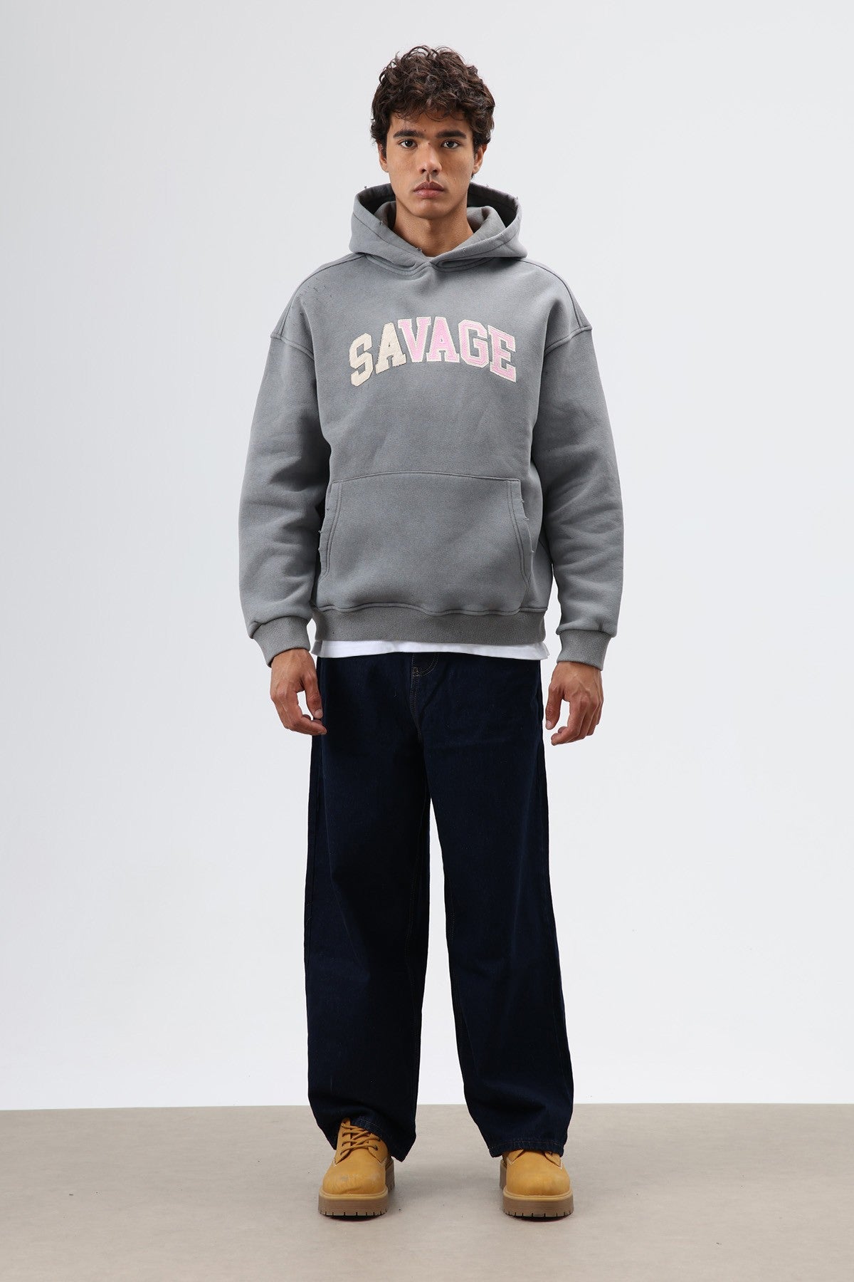 Oversized Printed Hooded Sweatshirt V70-127
